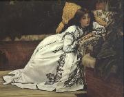 James Tissot Jeunes Femmes Regardant Des Objets Japonais (Young Ladies Looking At Japanese Objects) (nn01) oil on canvas